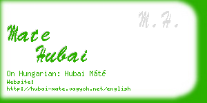mate hubai business card