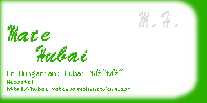 mate hubai business card